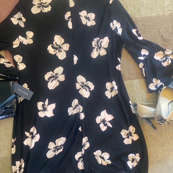 Tommy Hilfiger Black and Floral-Print A-Line Dress - Picture 9 of 14